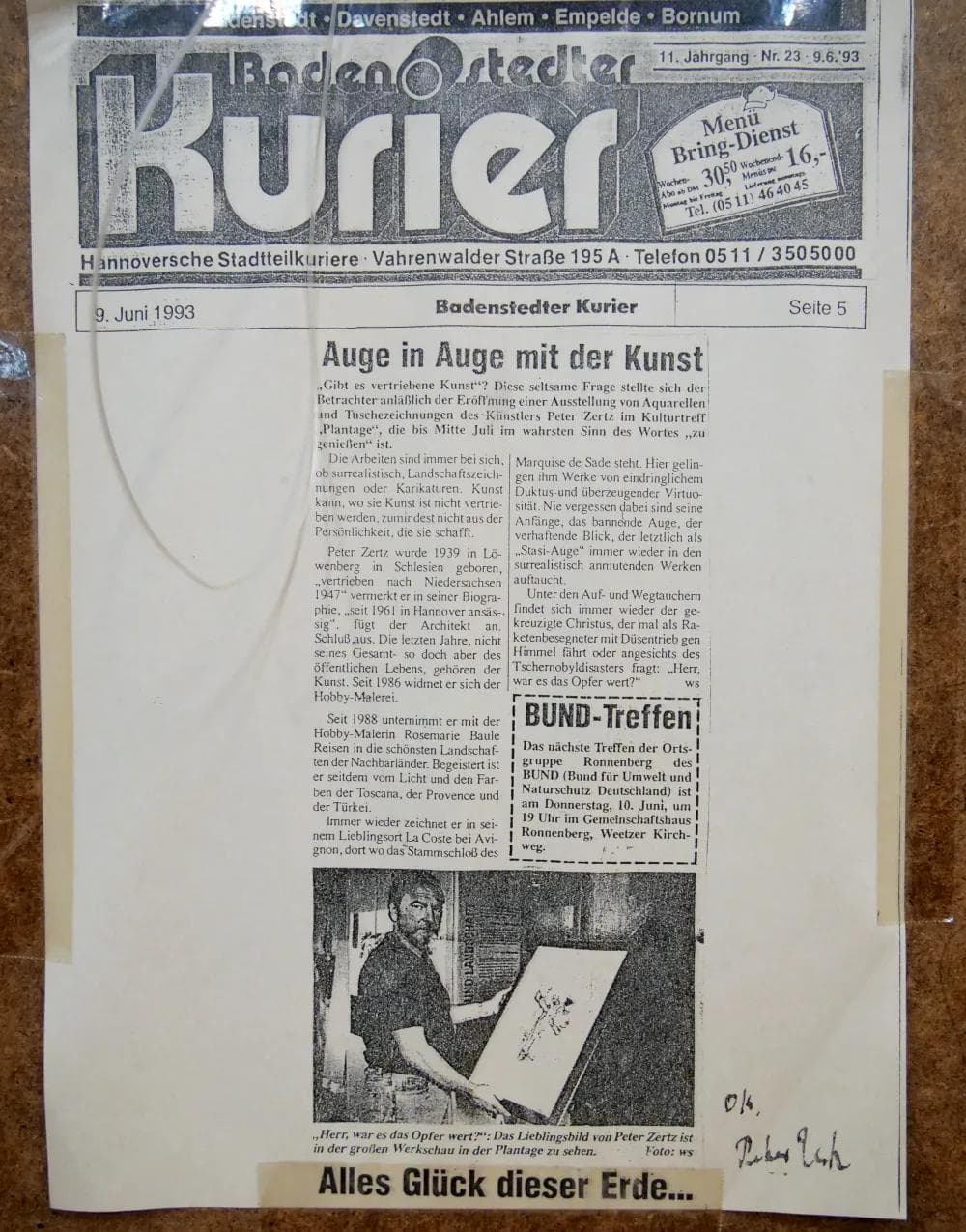 Akwarela abstrakcyjna, multicolor, papier, art. P. Zertz, Niemcy, lata 80. - 18765