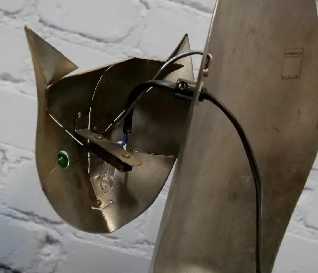 Silver Stainless Steel Cat Light Sculpture, by R. Stubenrauch, Germany, 1990s - 18739