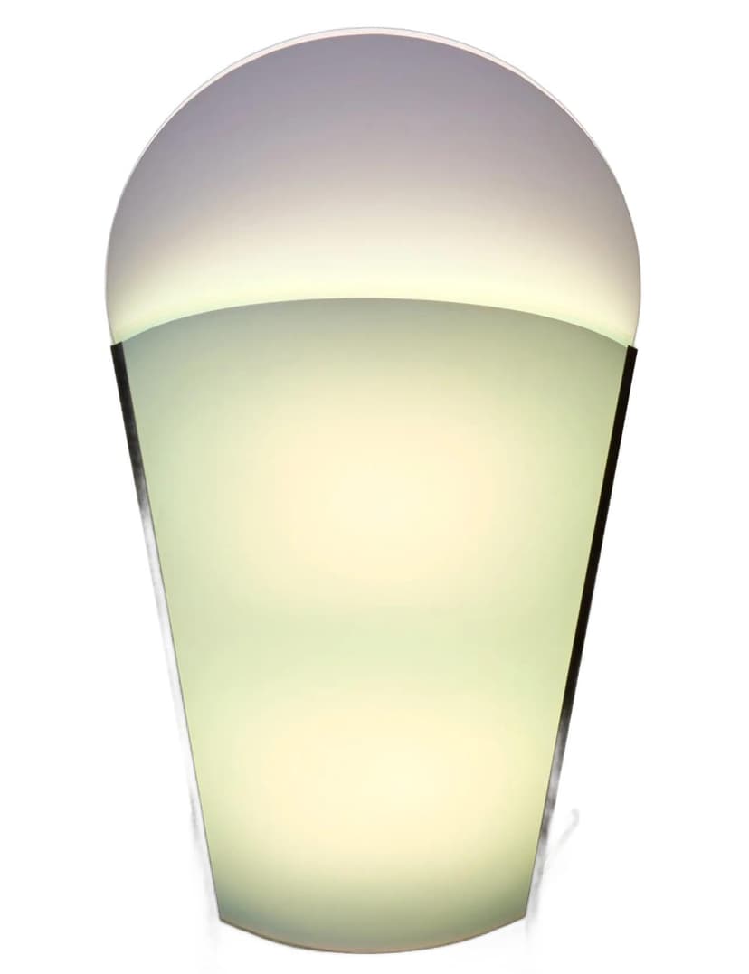 Lampa podłogowa/stołowa Sun-Ra-LA, biały, Opalflex, stal oksydowana, proj. S. Parker, Włochy, lata 80.