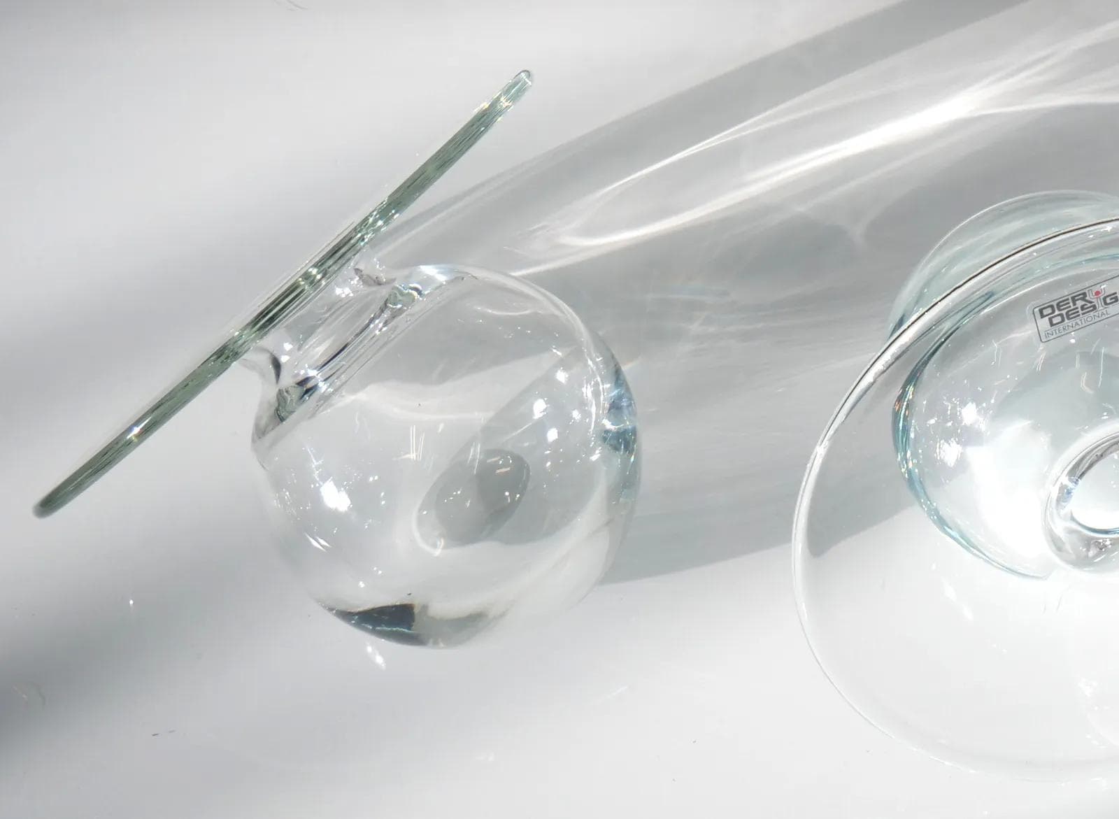 Przezroczysty zestaw trzech minimalistycznych wazonów szklanych, Deru Design, Niemcy, lata 80. - 18678