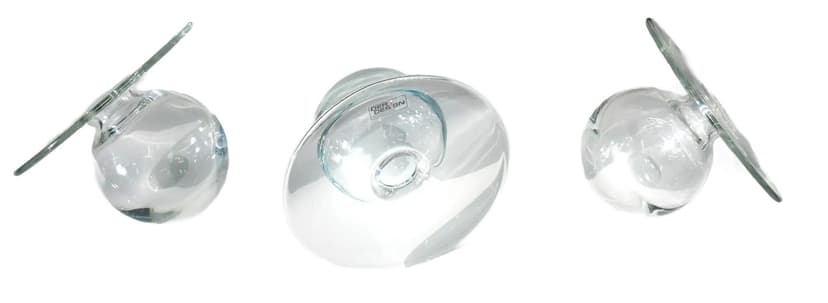 Przezroczysty zestaw trzech minimalistycznych wazonów szklanych, Deru Design, Niemcy, lata 80.