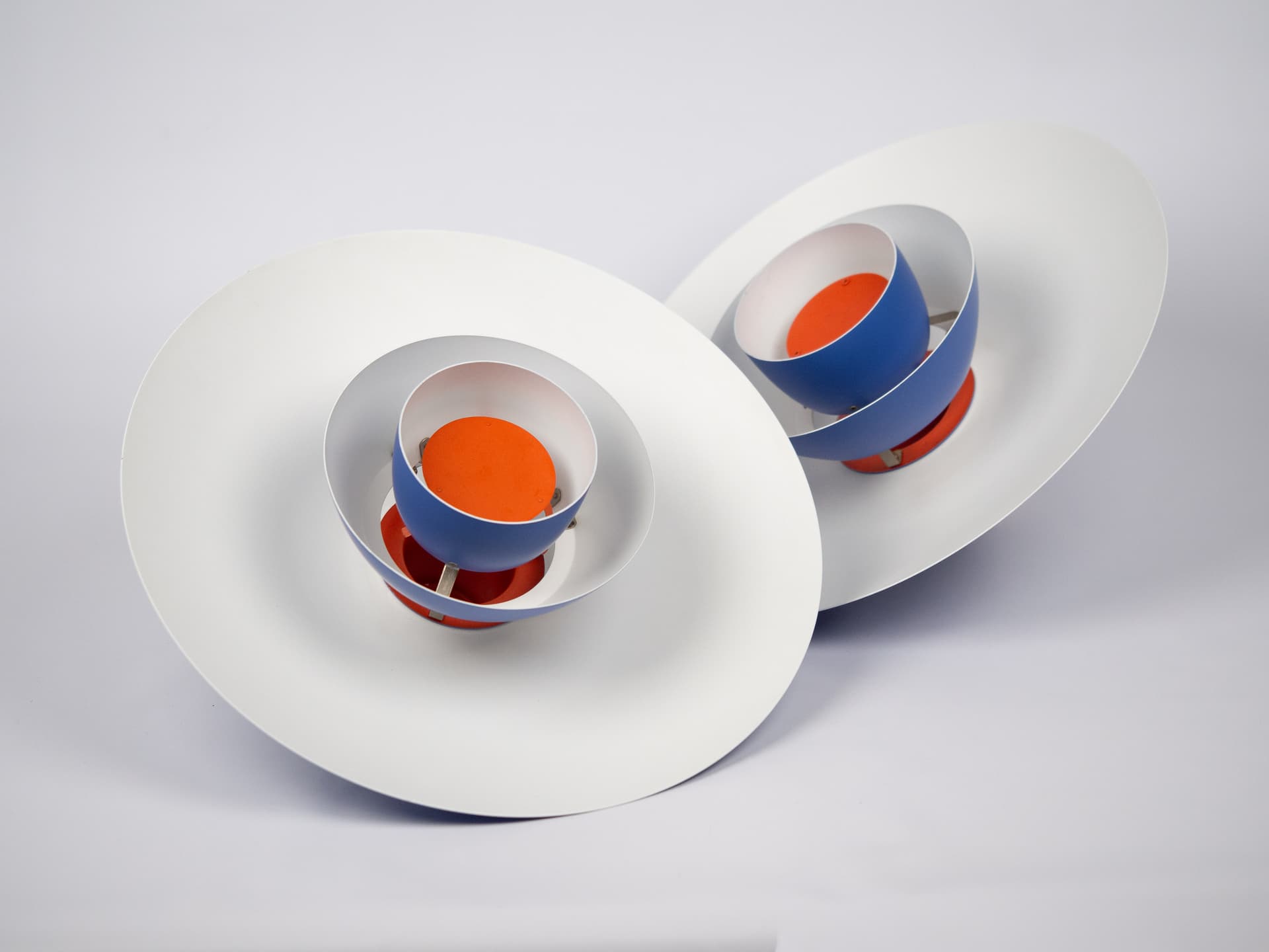 Para lamp wiszących PH 4/3, aluminium niebieski, proj. P. Henningsen, Louis Poulsen, Dania, lata 70. - 255699