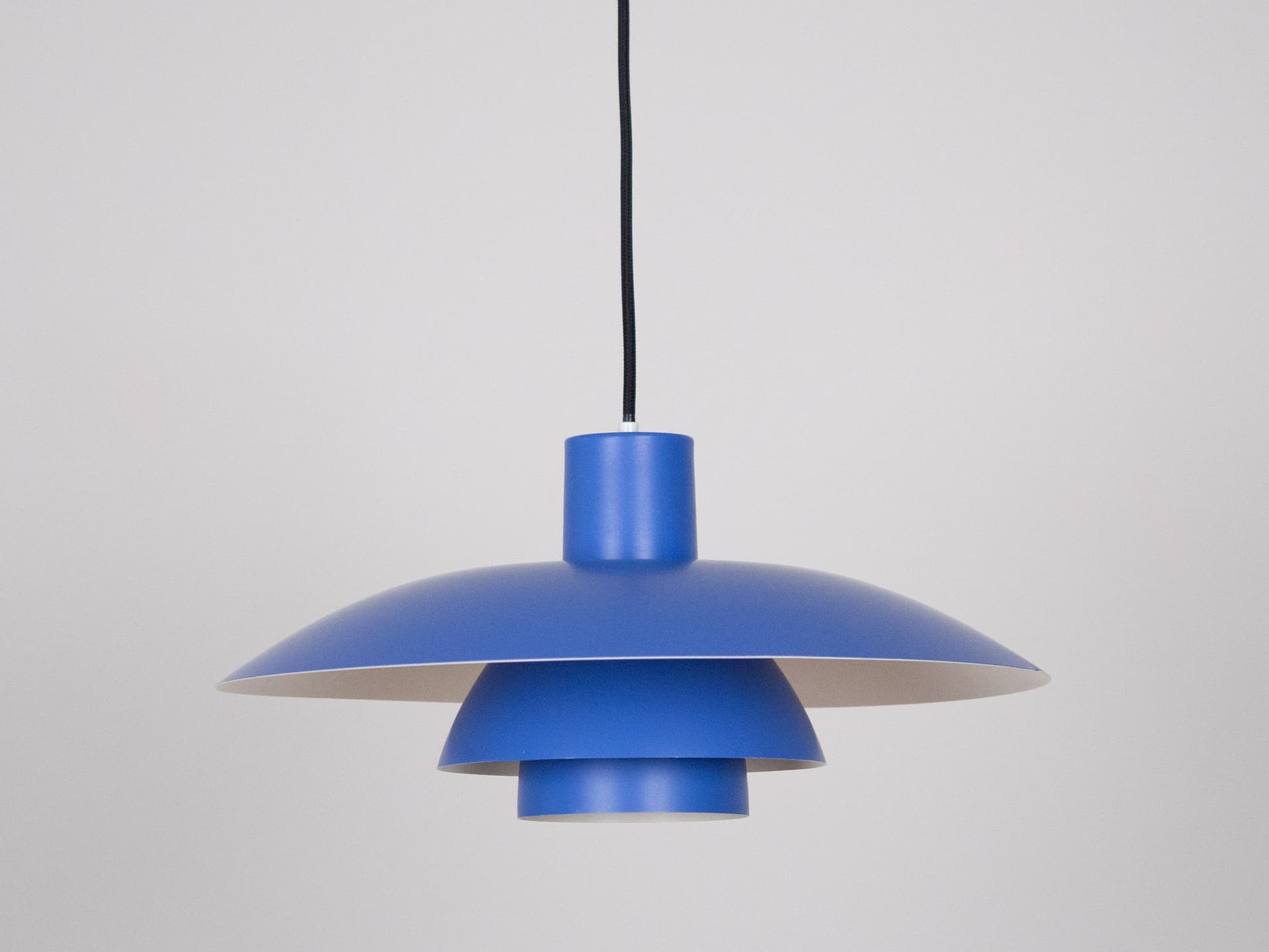 Para lamp wiszących PH 4/3, aluminium niebieski, proj. P. Henningsen, Louis Poulsen, Dania, lata 70. - 255697