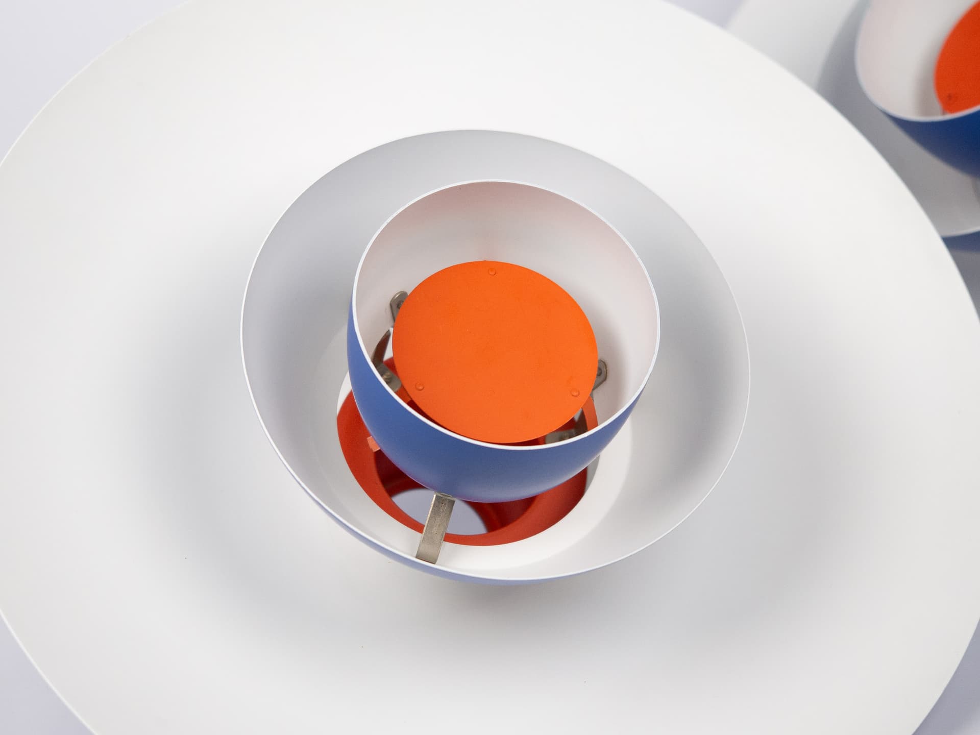 Para lamp wiszących PH 4/3, aluminium niebieski, proj. P. Henningsen, Louis Poulsen, Dania, lata 70. - 255698