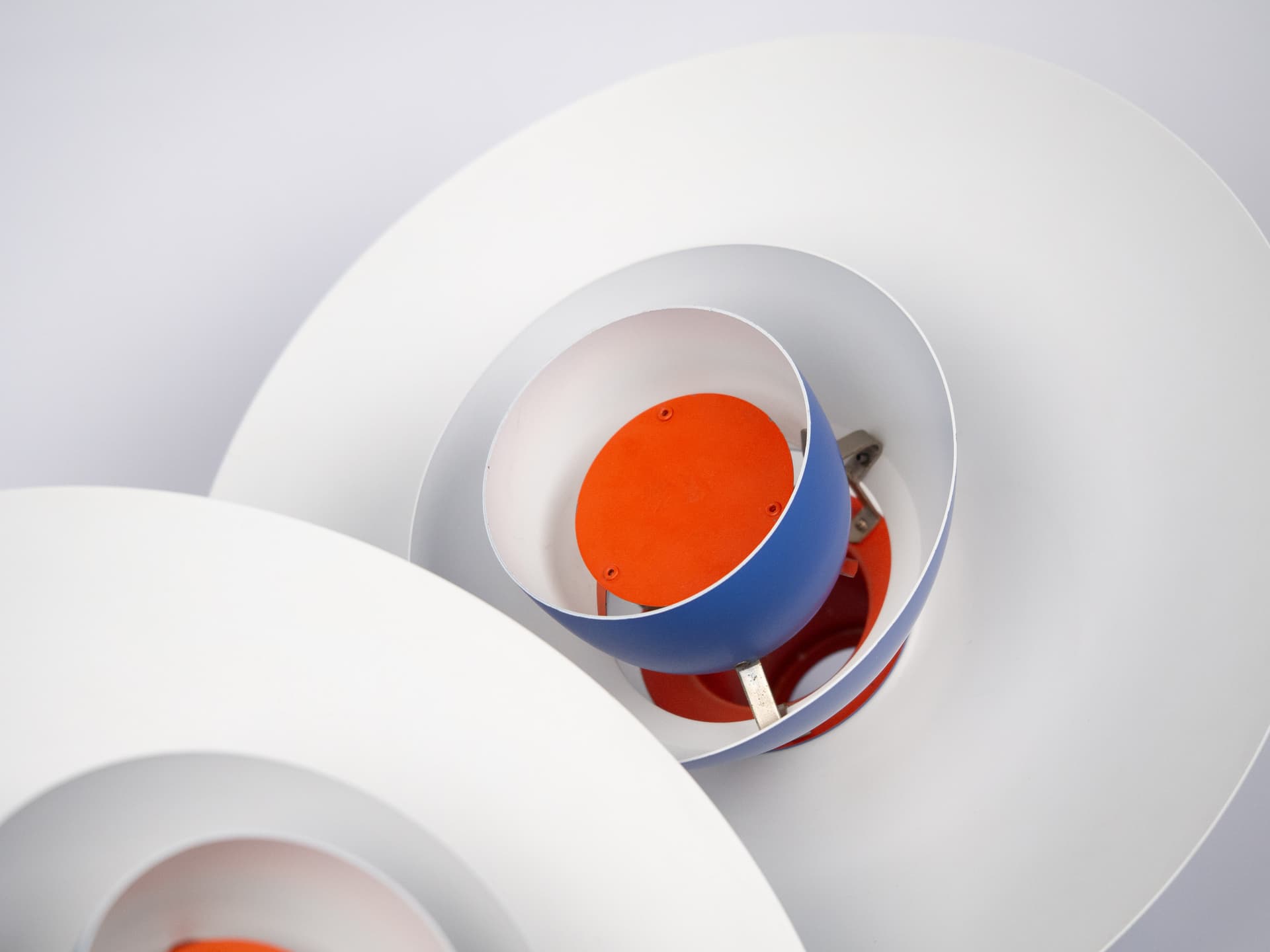 Para lamp wiszących PH 4/3, aluminium niebieski, proj. P. Henningsen, Louis Poulsen, Dania, lata 70. - 255700