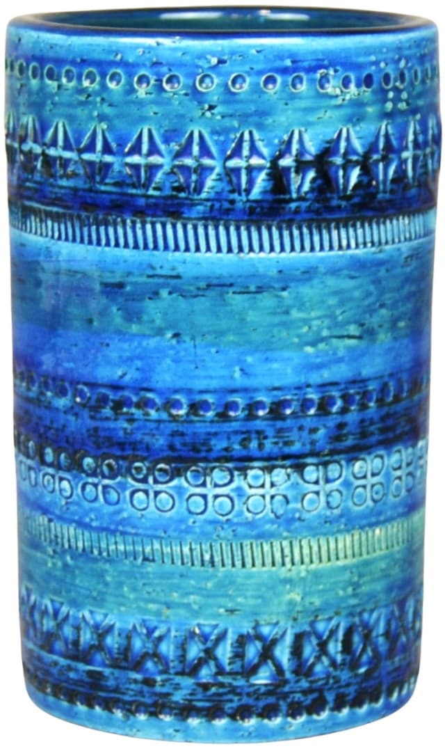 Wazon Blue Rimini, ceramika niebieska, proj. A. Londi, Bitossi, Włochy, lata 60. - WYMIARY
