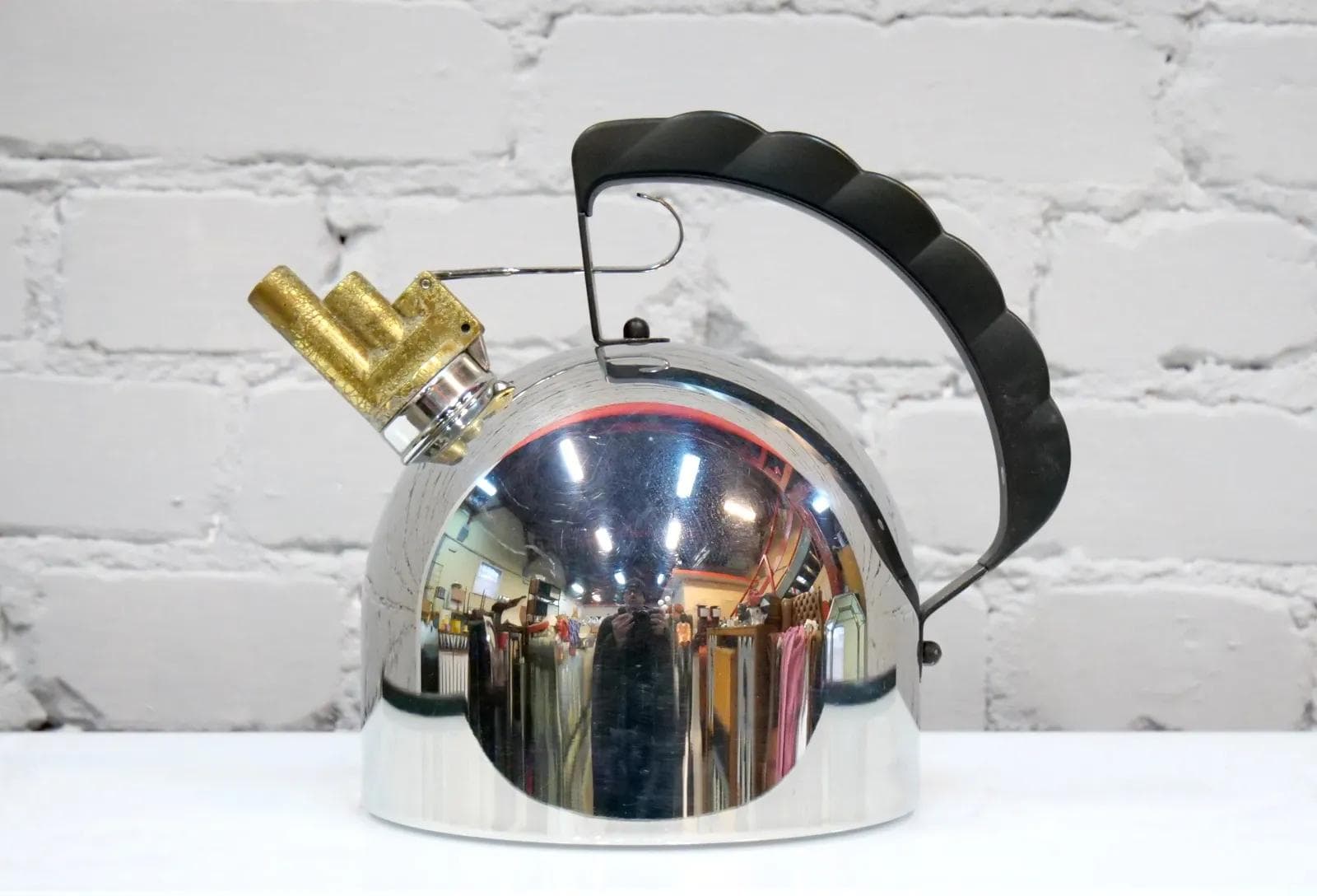 Czajnik 9091, metal srebrny, proj. R. Sapper, Alessi, Włochy, lata 70. - 18640