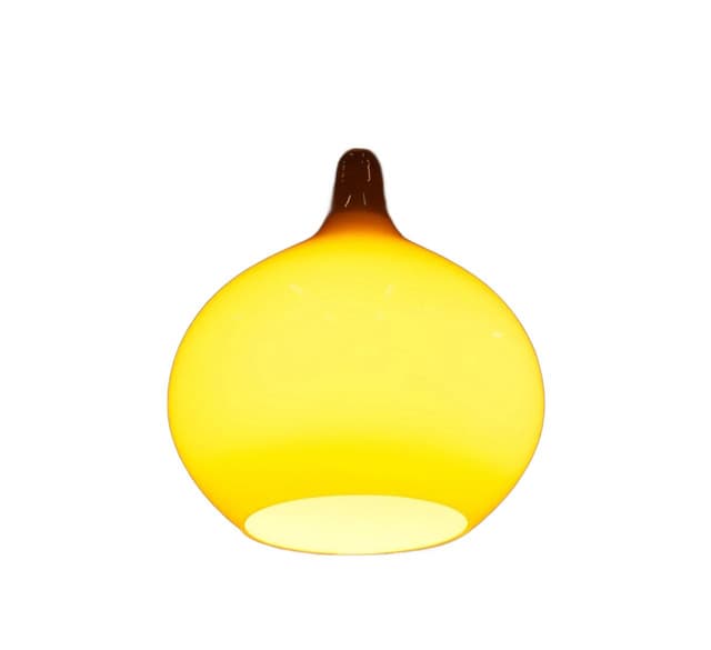 Pendant Lamp Teer Drop, yellow glass, Holegaard, Denmark, 1960s. - DIMENSION