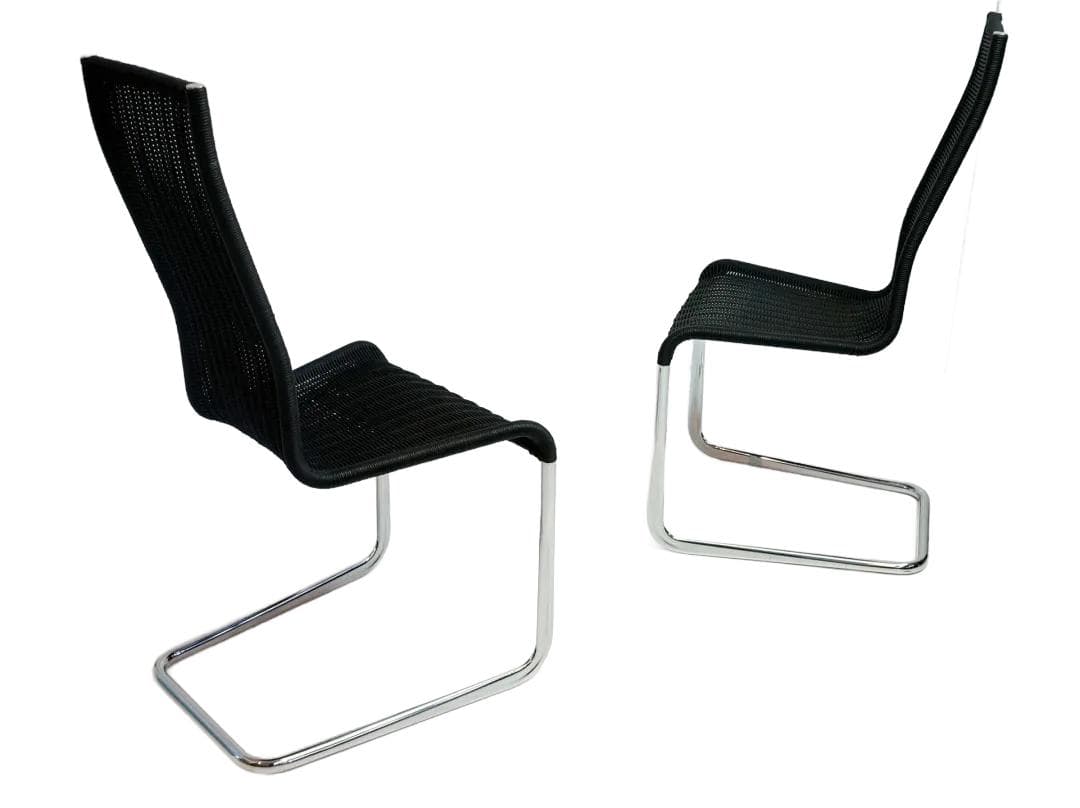 Pair of chairs B 25i, black, chrome steel, Tecta, Germany, 21st c.