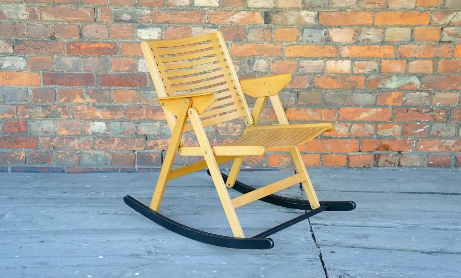 Rocking chair Rex, beech beige, by N. Kralj, Slovenia, 1960s. - 18883