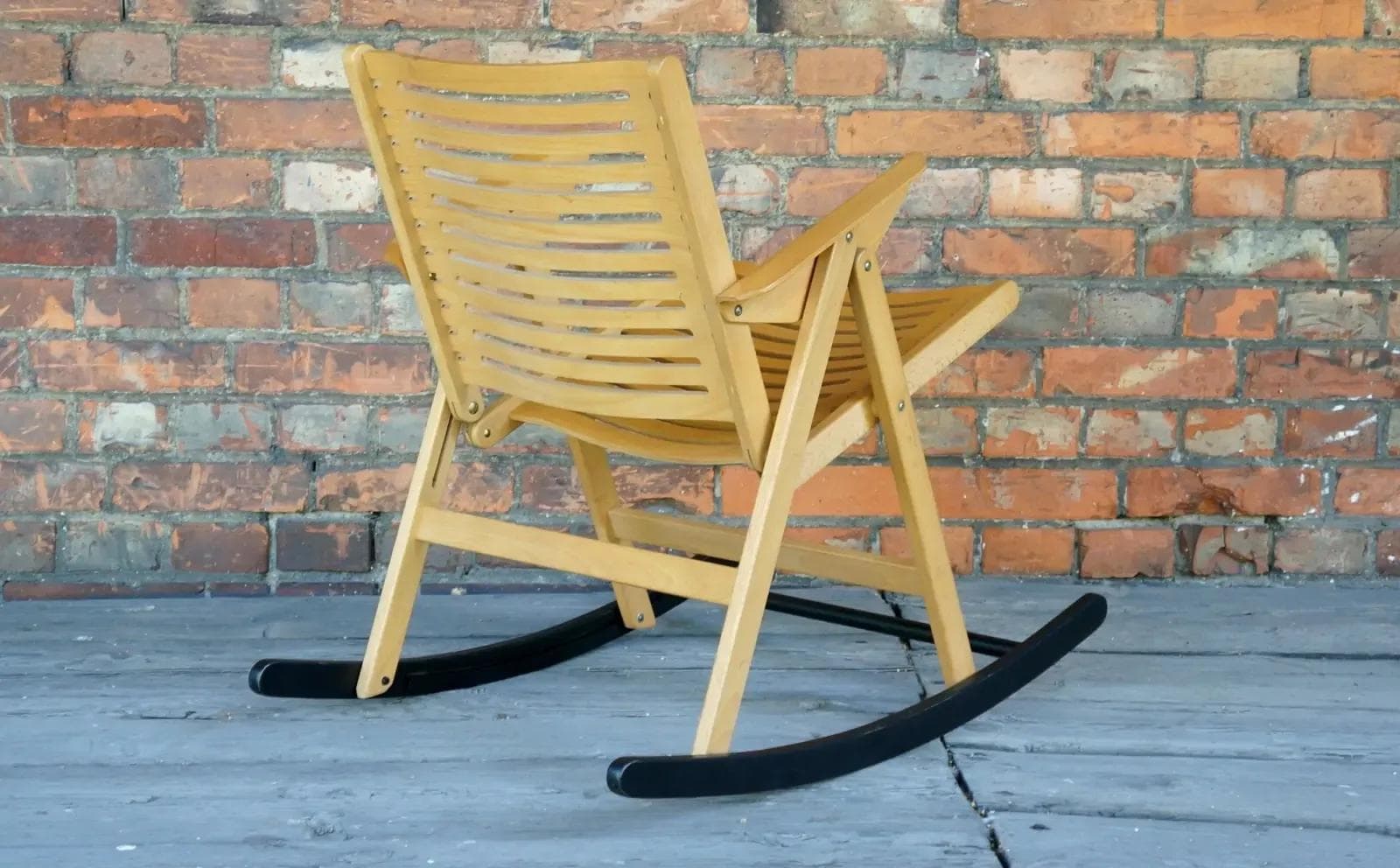 Rocking chair Rex, beech beige, by N. Kralj, Slovenia, 1960s. - 18882