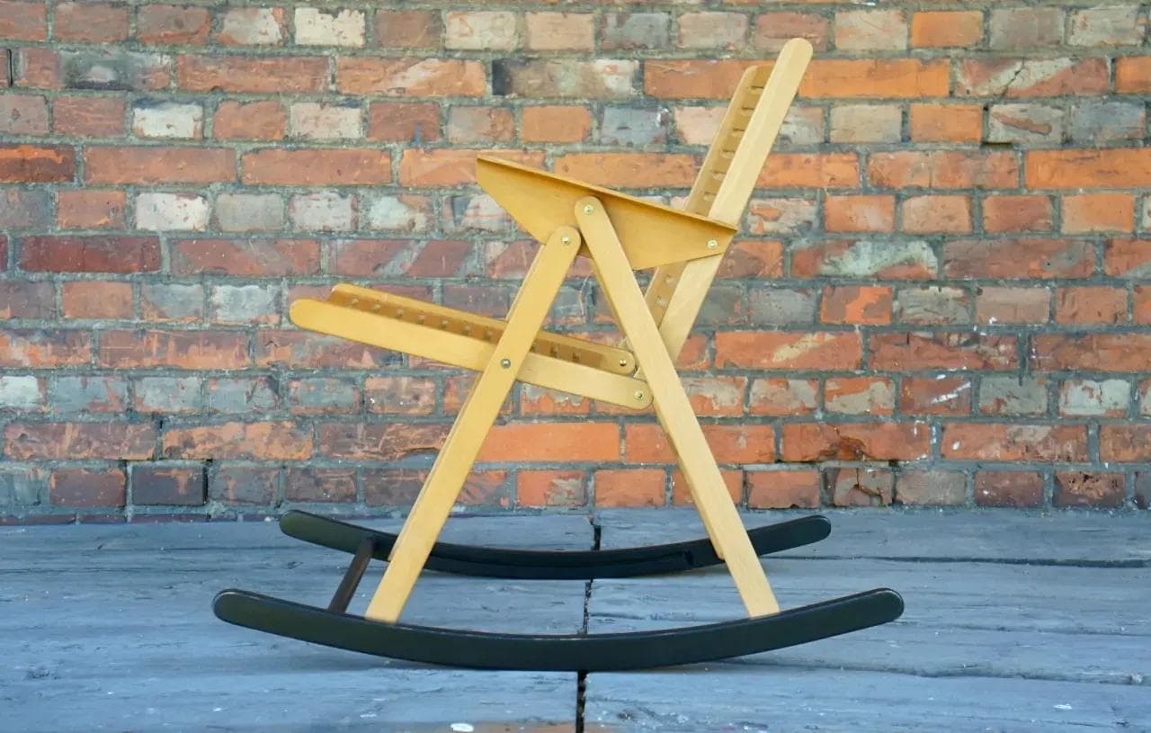 Rocking chair Rex, beech beige, by N. Kralj, Slovenia, 1960s. - 18880