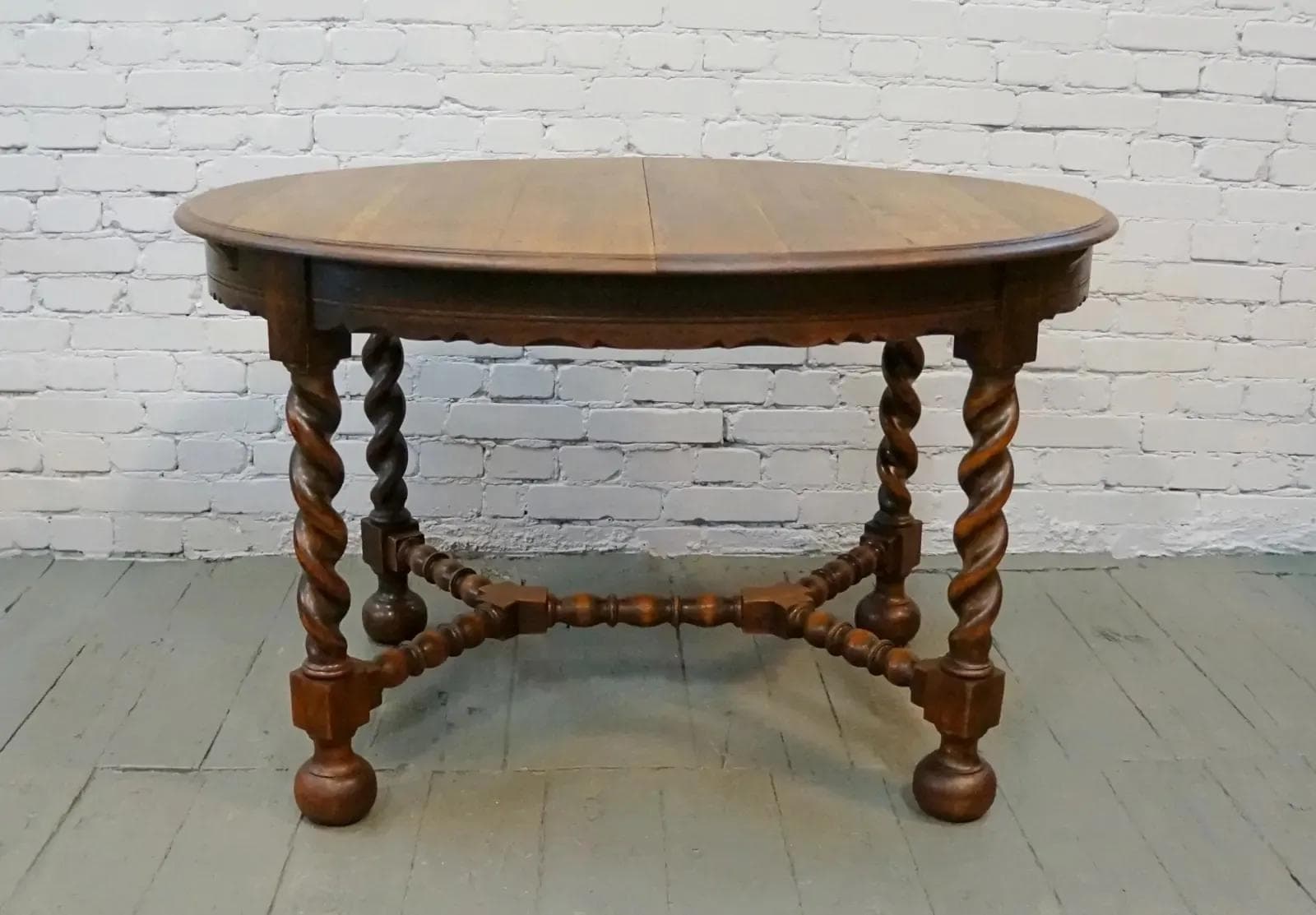 Stół owalny, art déco, dąb brązowy, Francja, lata 30. - 18818