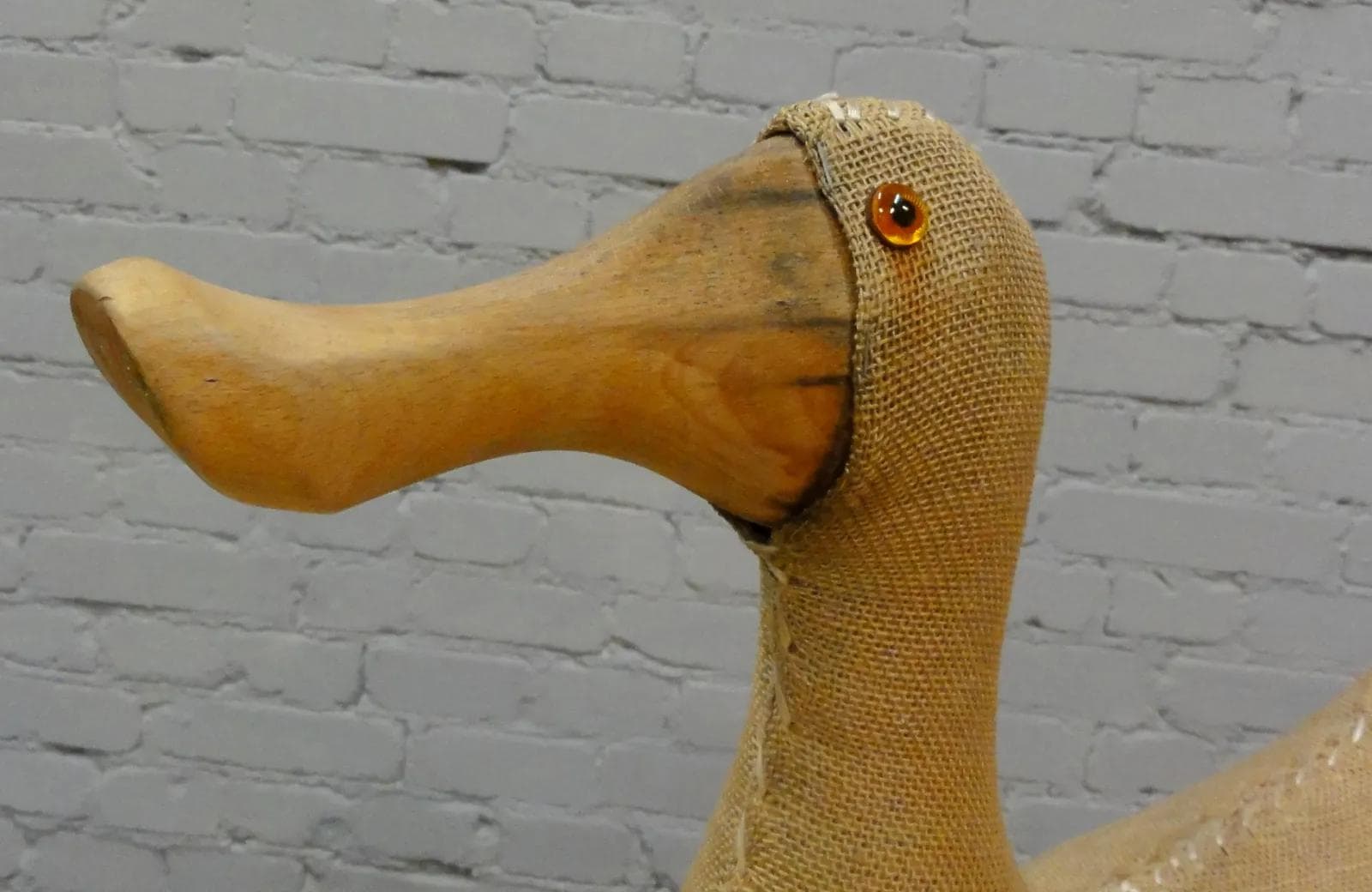 Beige Duck-Shaped Kids’ Seat, Jute and Wood, Germany, 1950s - 19073