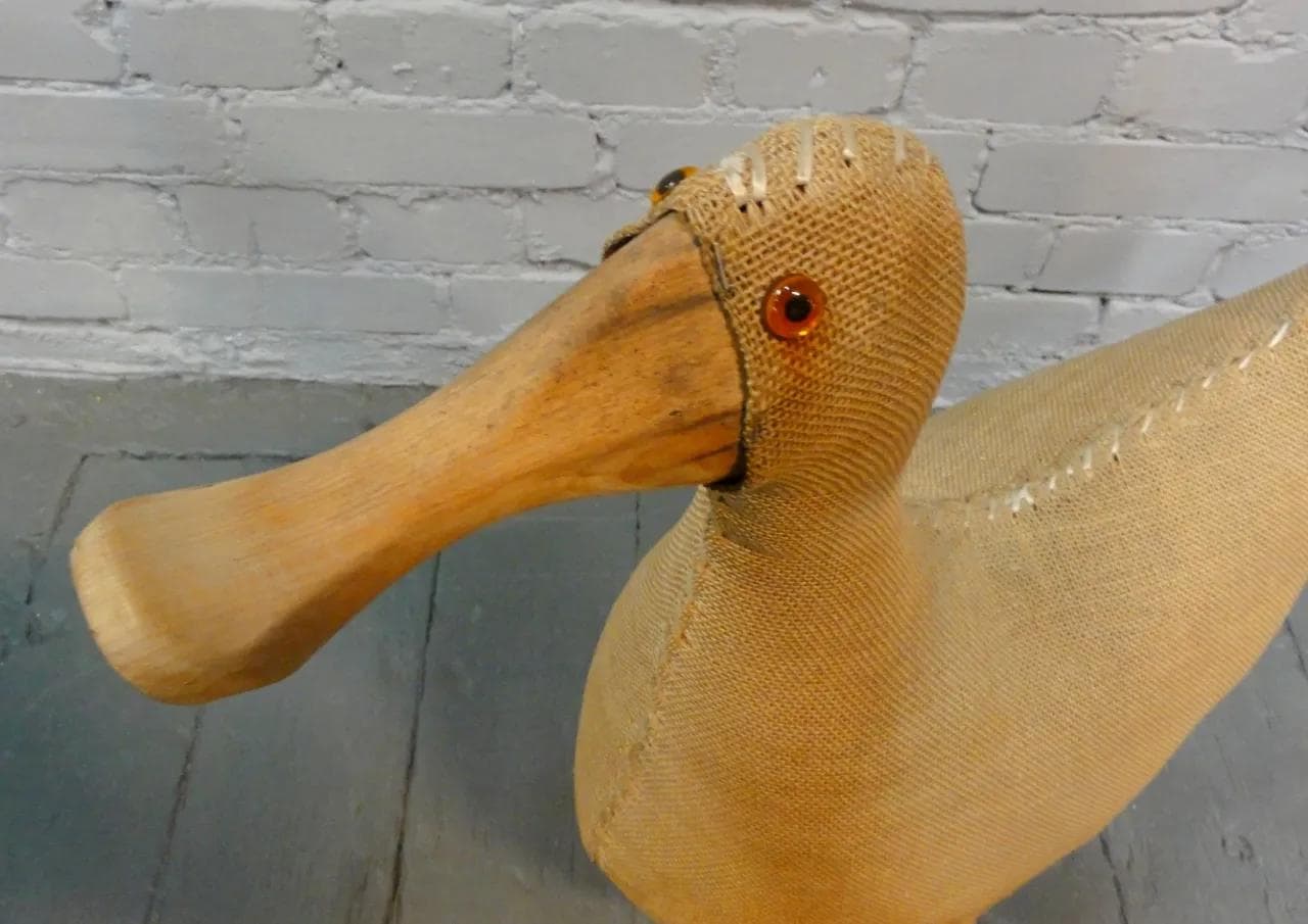 Beige Duck-Shaped Kids’ Seat, Jute and Wood, Germany, 1950s - 19071
