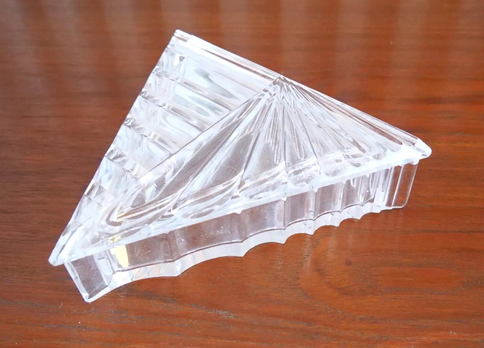 Cukiernica modernistyczna, transparentny kryształ, Francja, lata 50. - 19055