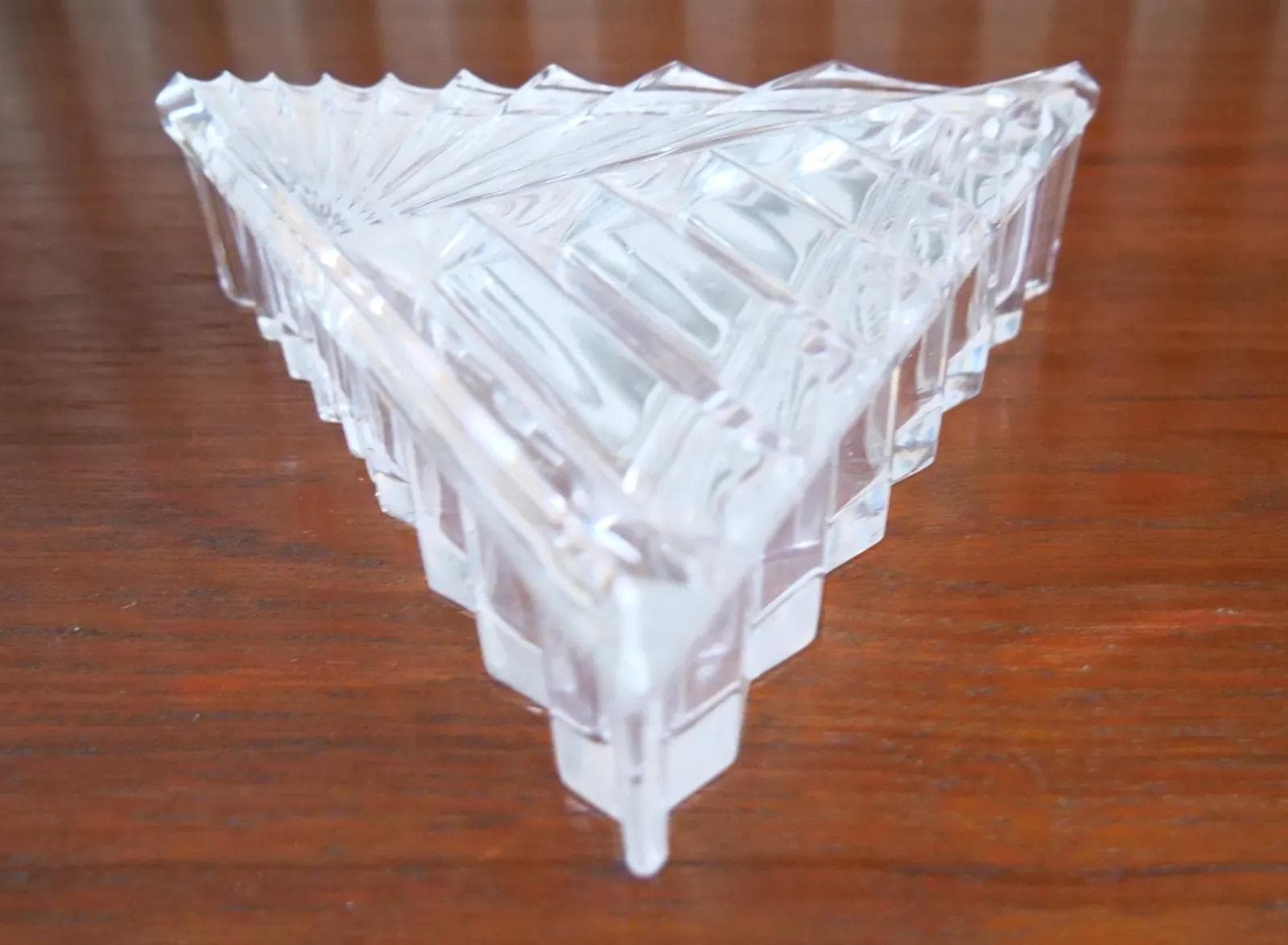 Cukiernica modernistyczna, transparentny kryształ, Francja, lata 50. - 19054