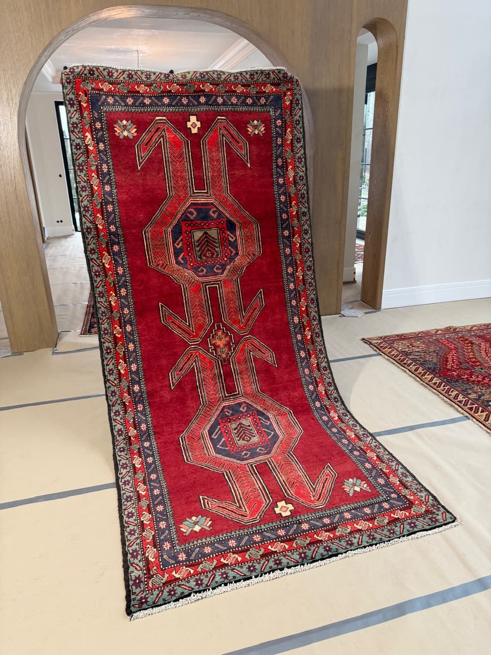 Chodnik Hamadan, czerwony, wełna, Iran - 260782