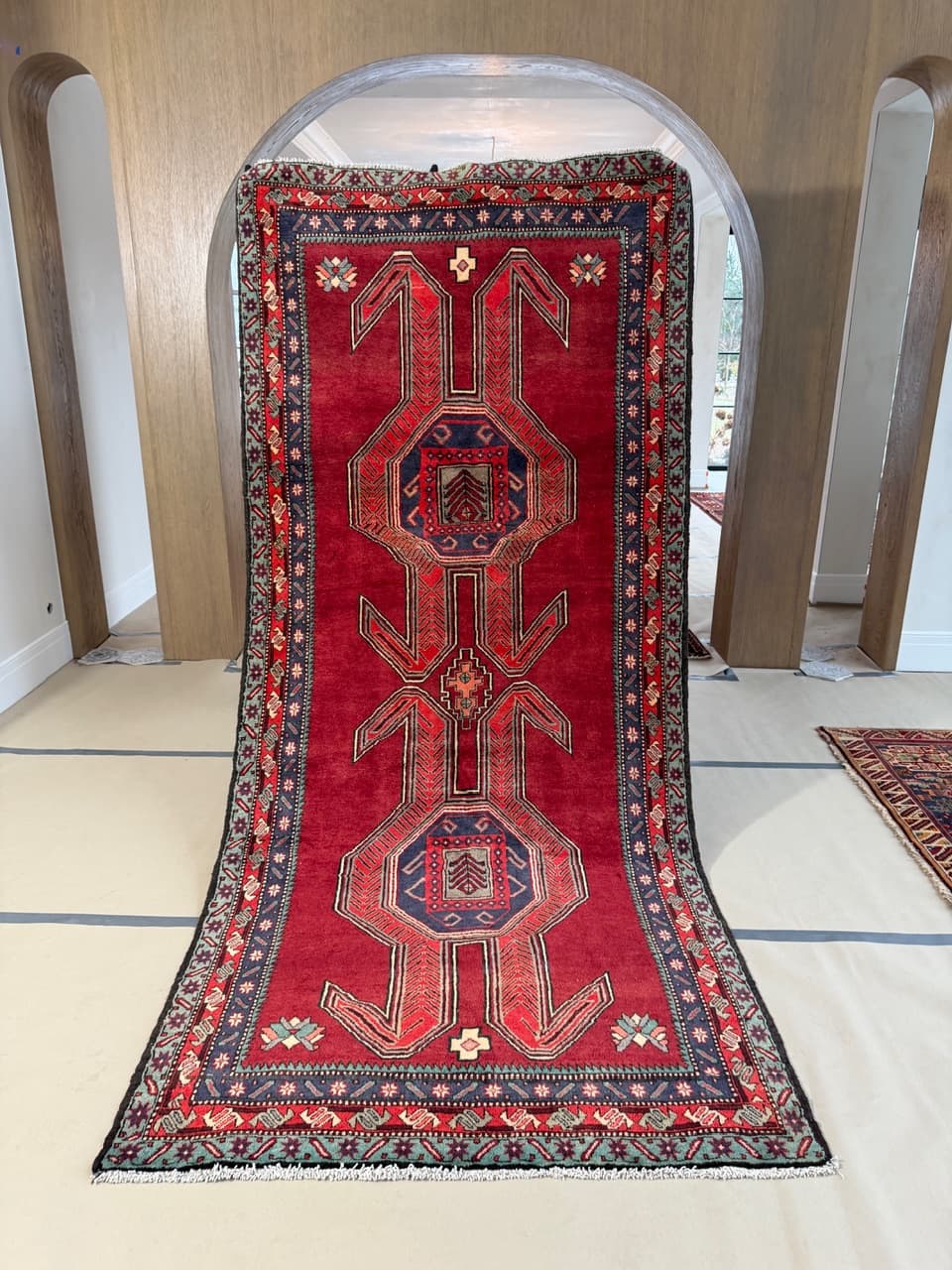 Chodnik Hamadan, czerwony, wełna, Iran - 260781