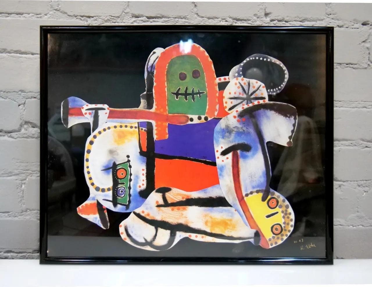 Collage Kollage, multicolor paper, by R. Ebke, Switzerland, 21st c. - 19015