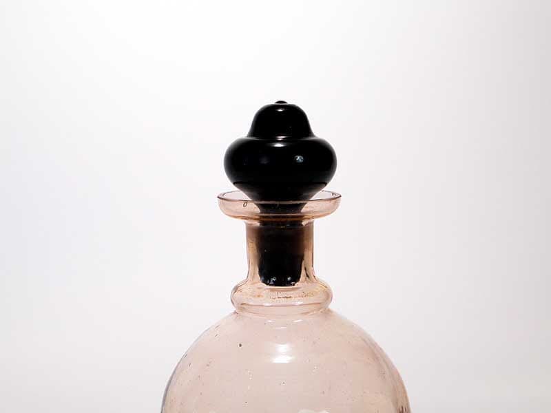 Liqueur Set Art Deco, pink glass, Huta Szkła Inwald, Poland, 1930s. - 261535