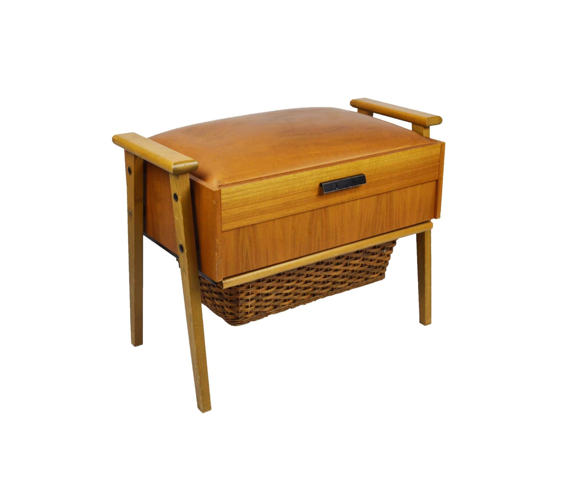 Sewing box, brown, 1970s.