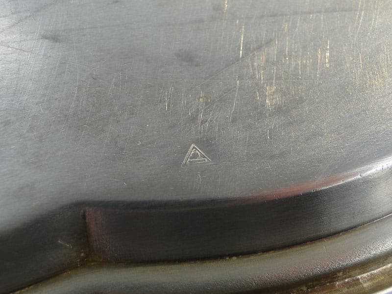 Komplet kieliszków do likieru Art Deco, kryształ zielony, mosiądz srebrzony, Słowacja, lata 20. - 261609