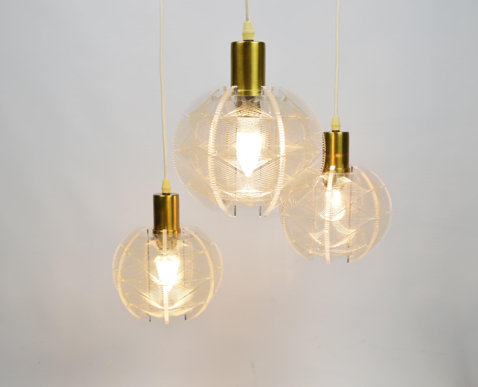 Lampa kaskadowa, Space Age, akryl transparentny, lata 70. - 261644