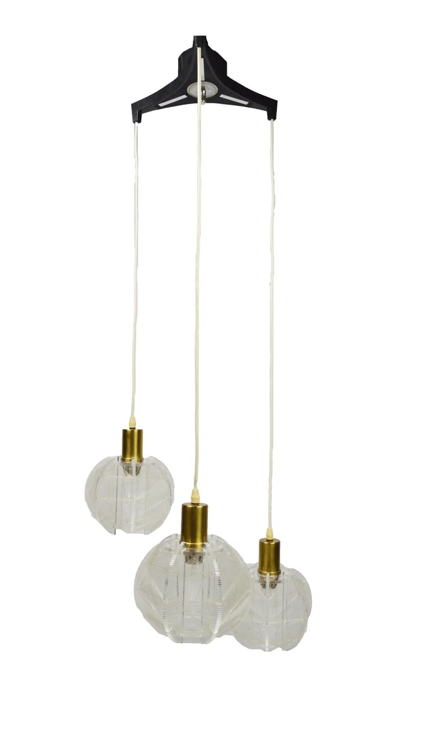 Cascade pendant lamp, Space Age, transparent acrylic, 1970s.