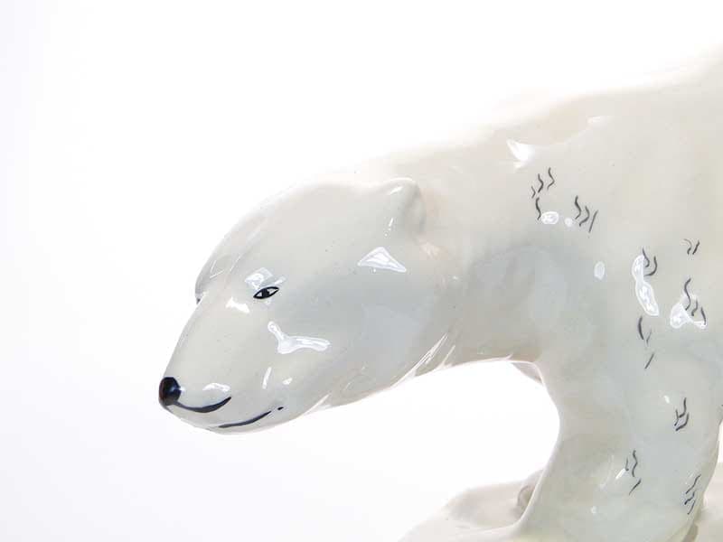 Figura niedźwiedzia polarnego, porcelana biała, Chodzież, Polska, lata 60. - 261662