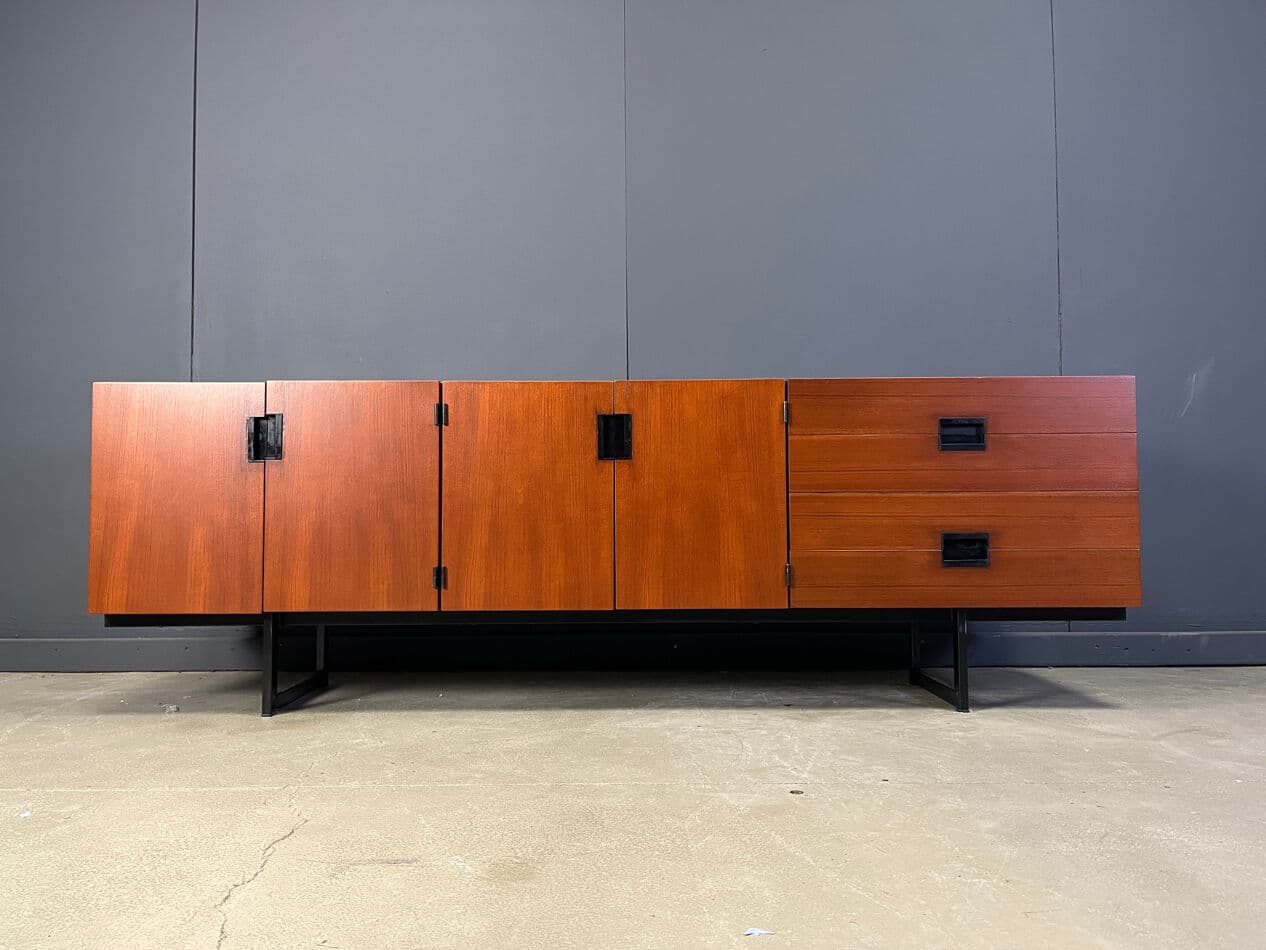 Kredens DU03 Japanese Series, teak brązowy, proj. C. Braakman, Pastoe, Holandia, lata 50. - 275789