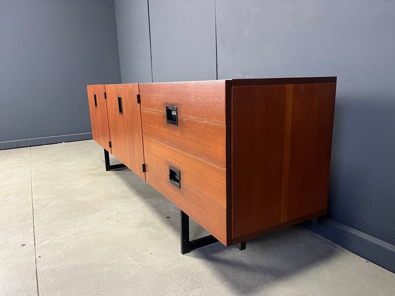 Kredens DU03 Japanese Series, teak brązowy, proj. C. Braakman, Pastoe, Holandia, lata 50. - 275790