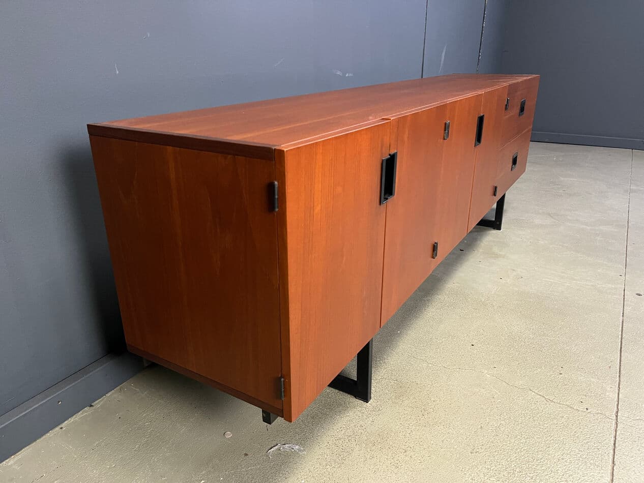 Kredens DU03 Japanese Series, teak brązowy, proj. C. Braakman, Pastoe, Holandia, lata 50. - 275786