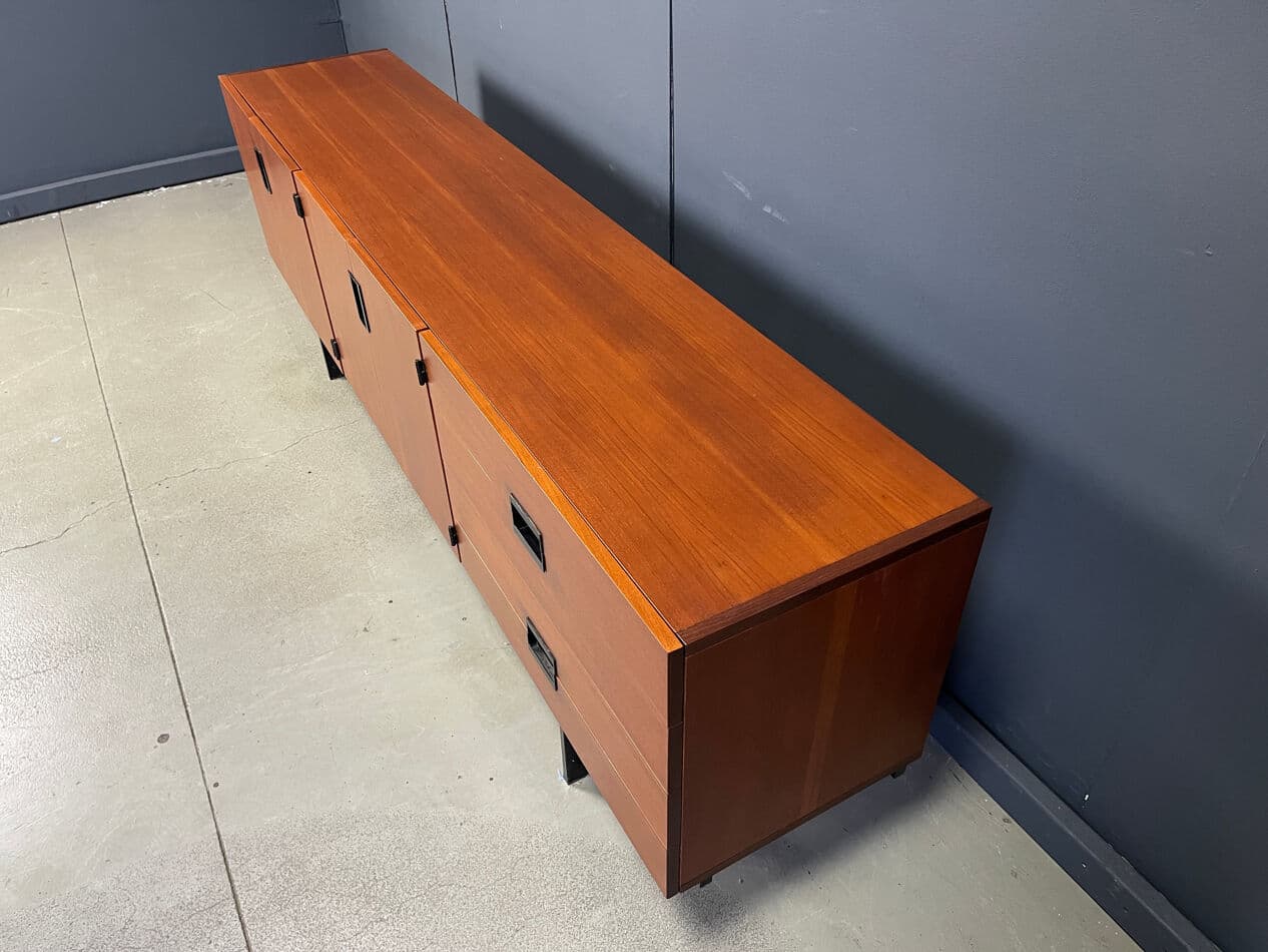 Kredens DU03 Japanese Series, teak brązowy, proj. C. Braakman, Pastoe, Holandia, lata 50. - 275788