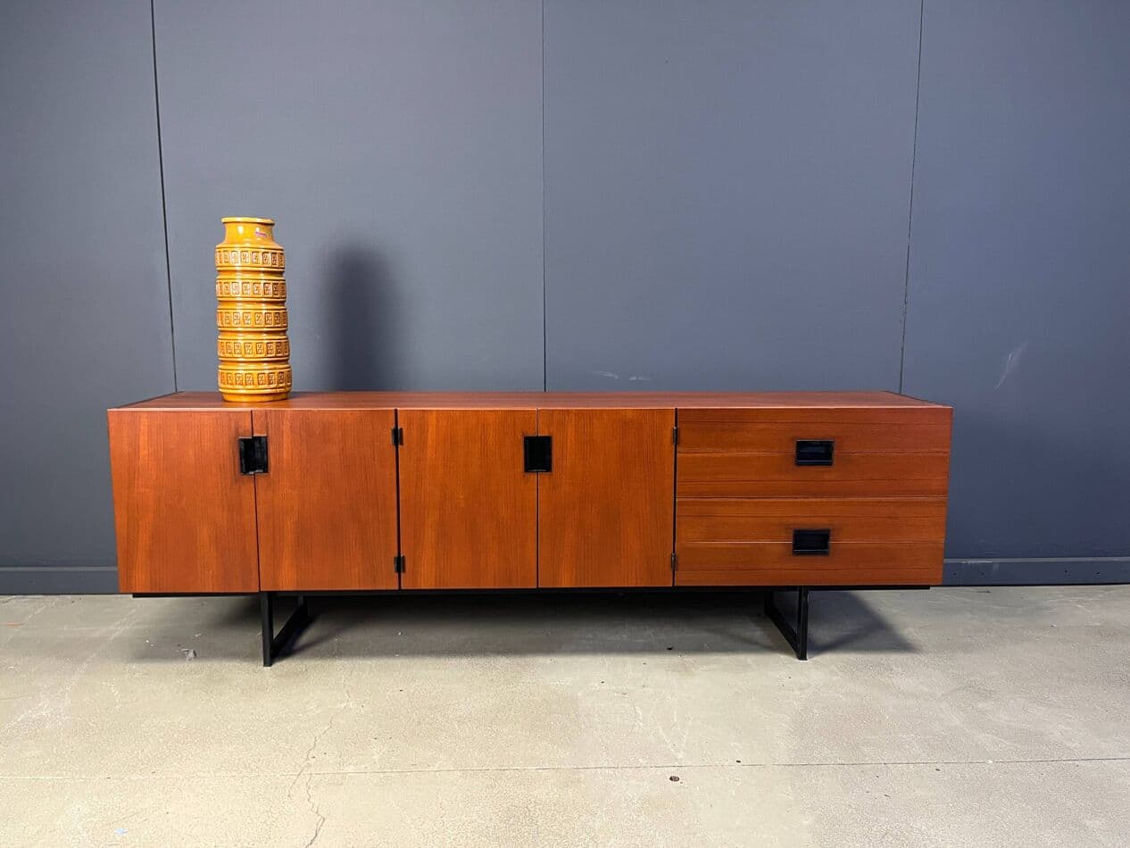 Kredens DU03 Japanese Series, teak brązowy, proj. C. Braakman, Pastoe, Holandia, lata 50. - 275778