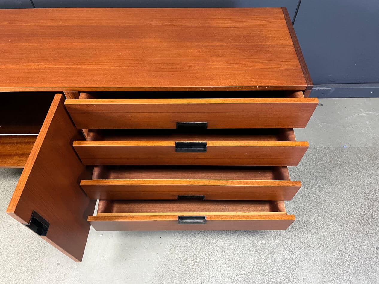 Kredens DU03 Japanese Series, teak brązowy, proj. C. Braakman, Pastoe, Holandia, lata 50. - 275782