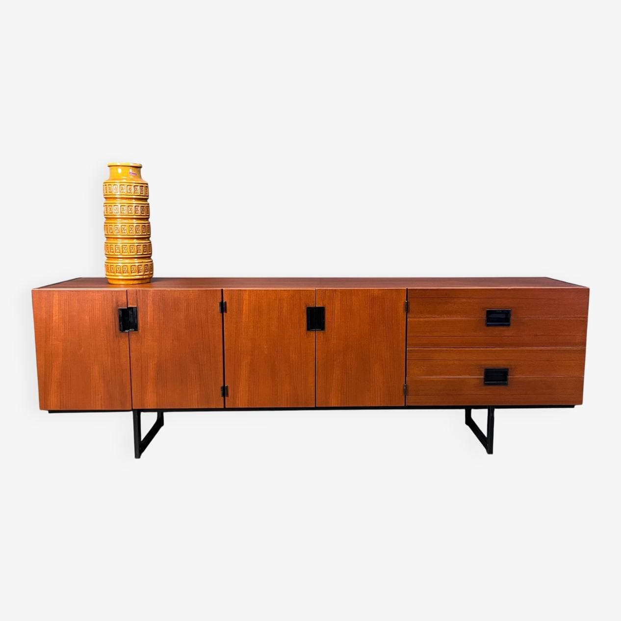 Kredens DU03 Japanese Series, teak brązowy, proj. C. Braakman, Pastoe, Holandia, lata 50. - 275784