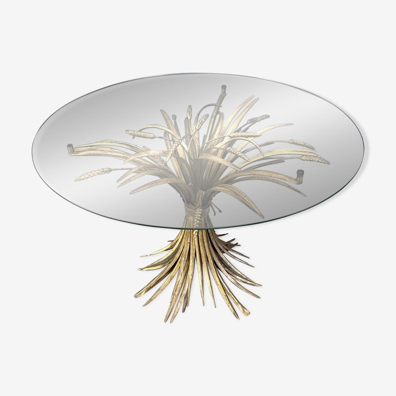 Coffee table Coco Chanel, gold iron, glass, Italy, 1960s. - 275744