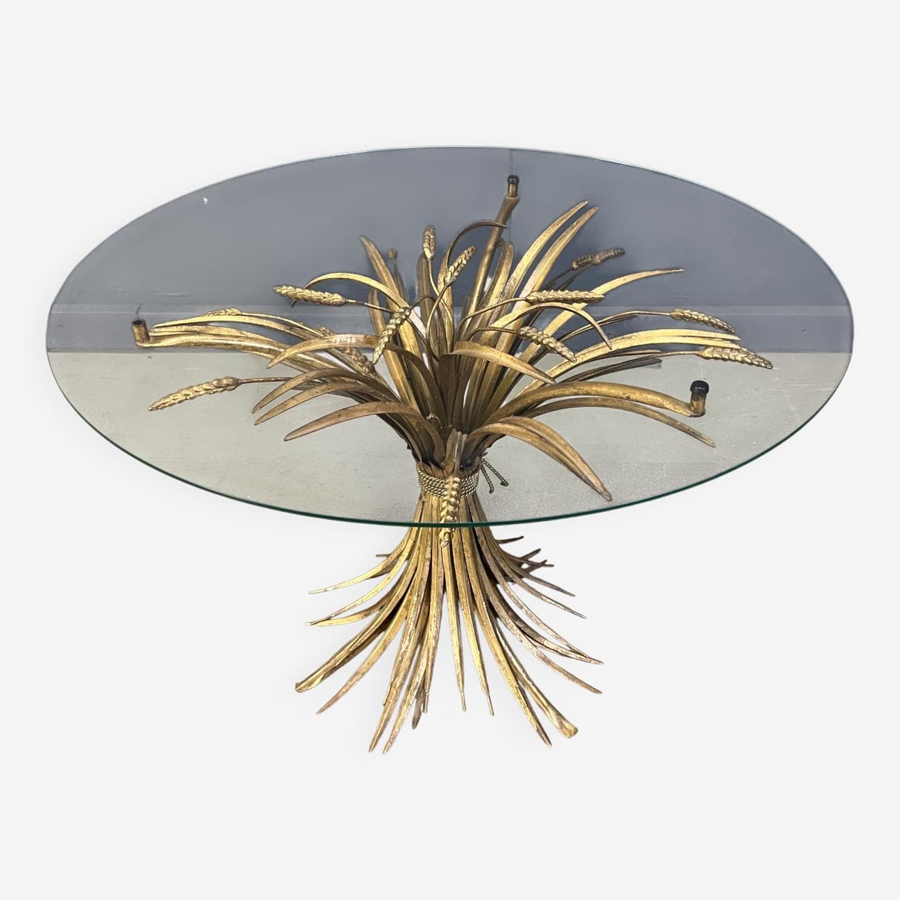 Coffee table Coco Chanel, gold iron, glass, Italy, 1960s. - 275743