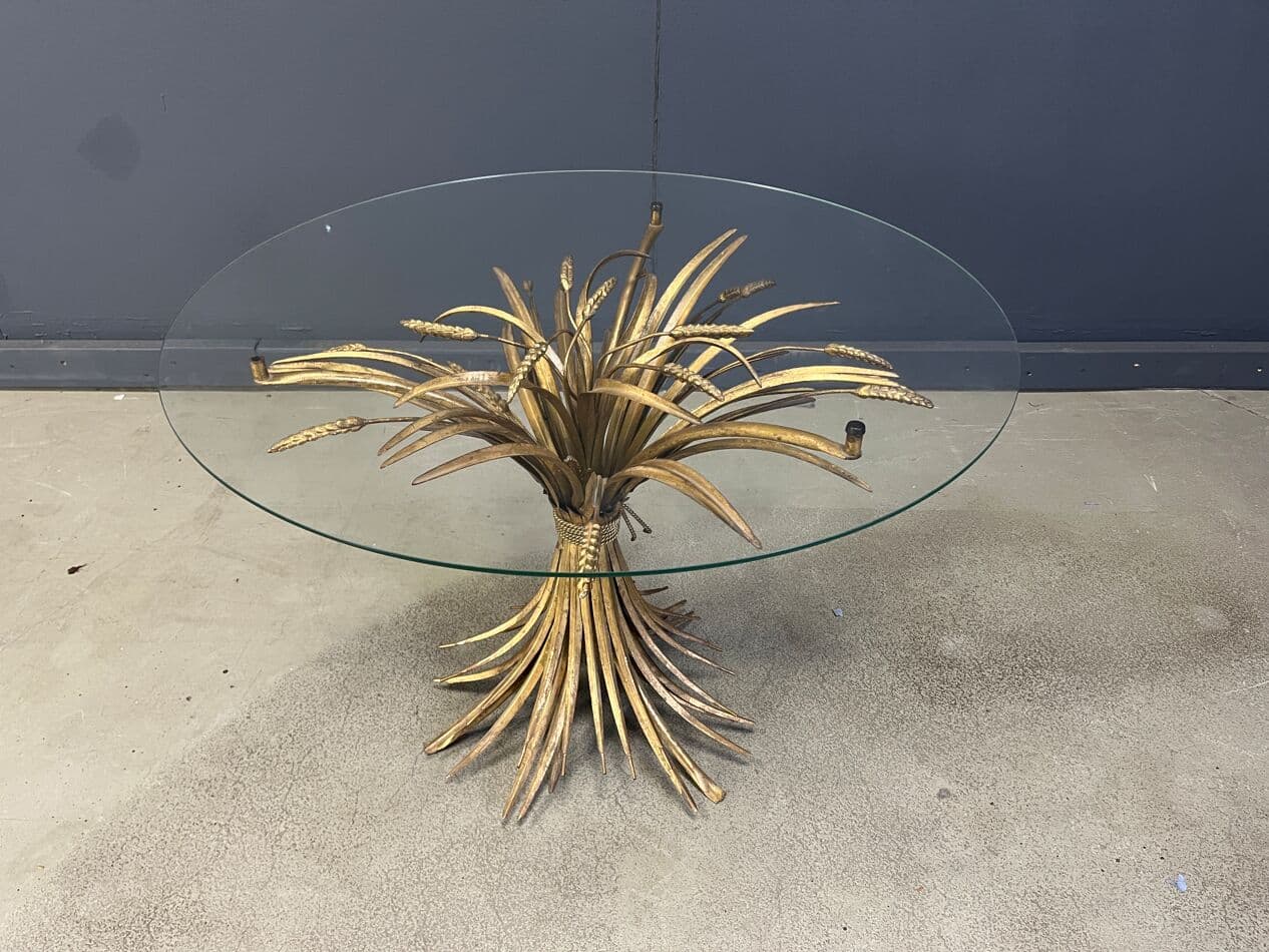 Coffee table Coco Chanel, gold iron, glass, Italy, 1960s. - 275742
