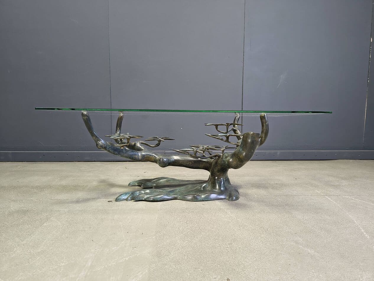 Coffee table Bonsai, brown metal, by W. Daro, Belgium, 1970s. - 275727