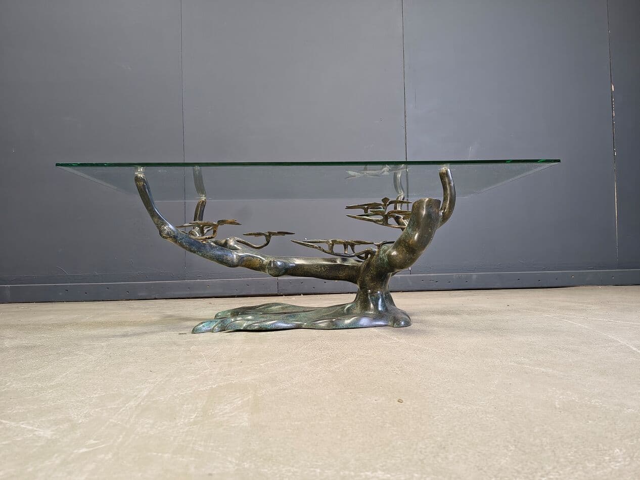 Coffee table Bonsai, brown metal, by W. Daro, Belgium, 1970s. - 275735