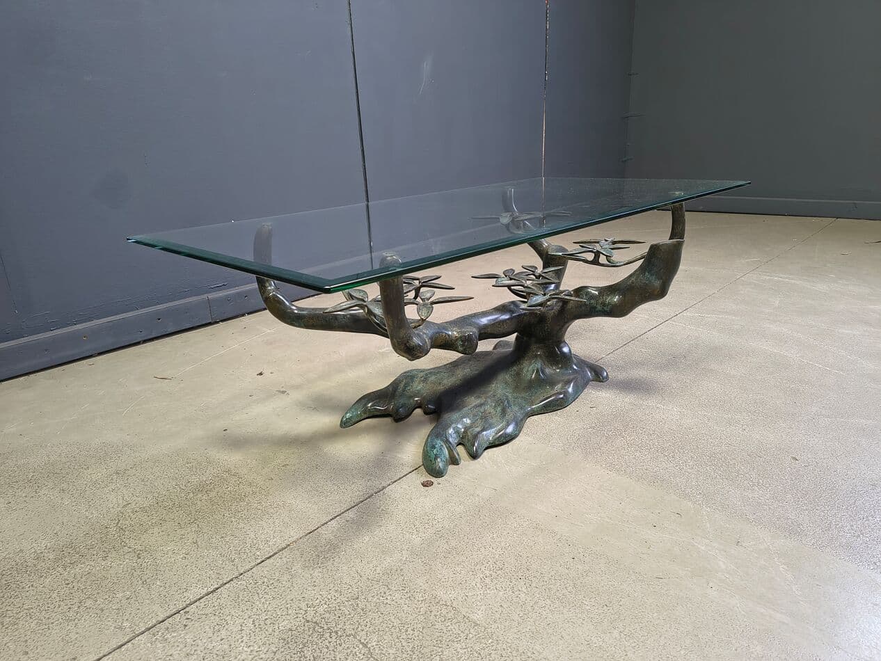 Coffee table Bonsai, brown metal, by W. Daro, Belgium, 1970s. - 275736