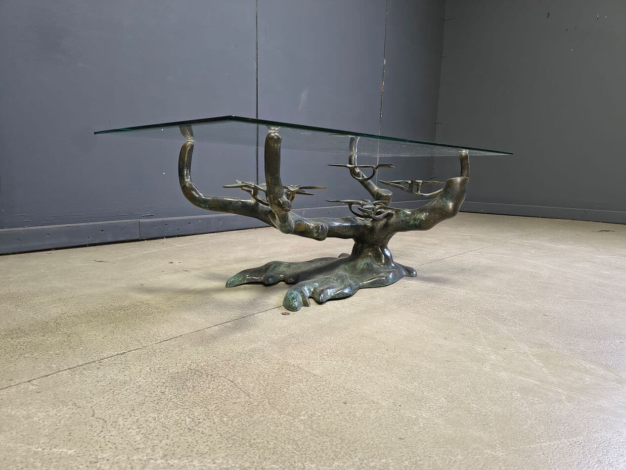 Coffee table Bonsai, brown metal, by W. Daro, Belgium, 1970s. - 275738