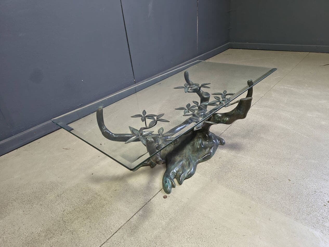 Coffee table Bonsai, brown metal, by W. Daro, Belgium, 1970s. - 275737