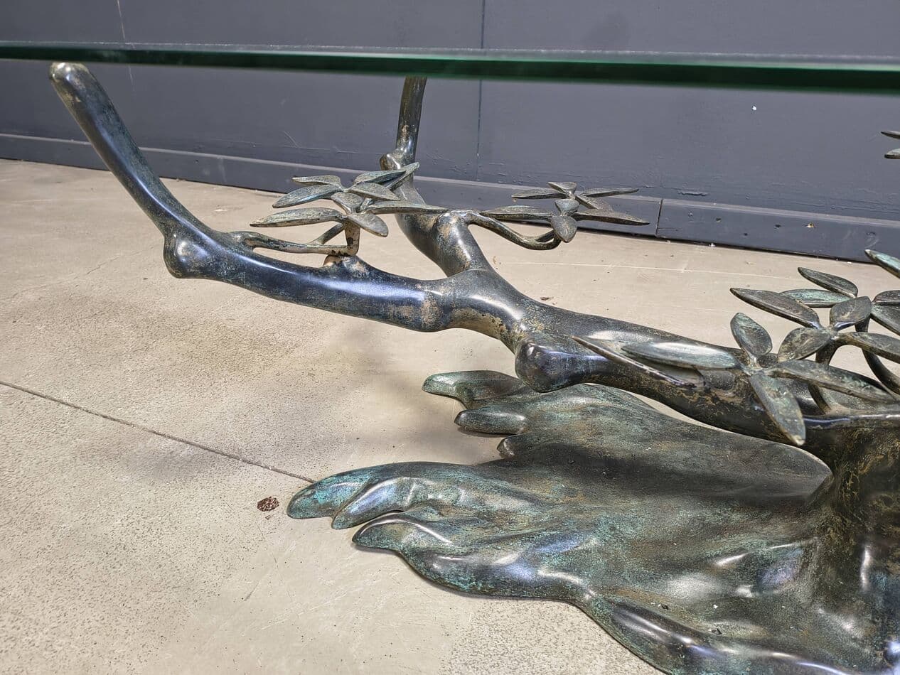 Coffee table Bonsai, brown metal, by W. Daro, Belgium, 1970s. - 275729