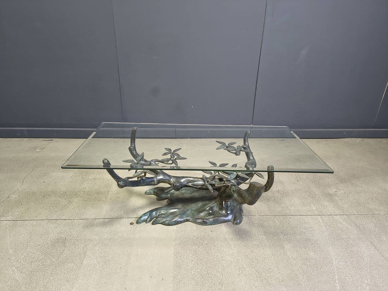 Coffee table Bonsai, brown metal, by W. Daro, Belgium, 1970s. - 275733