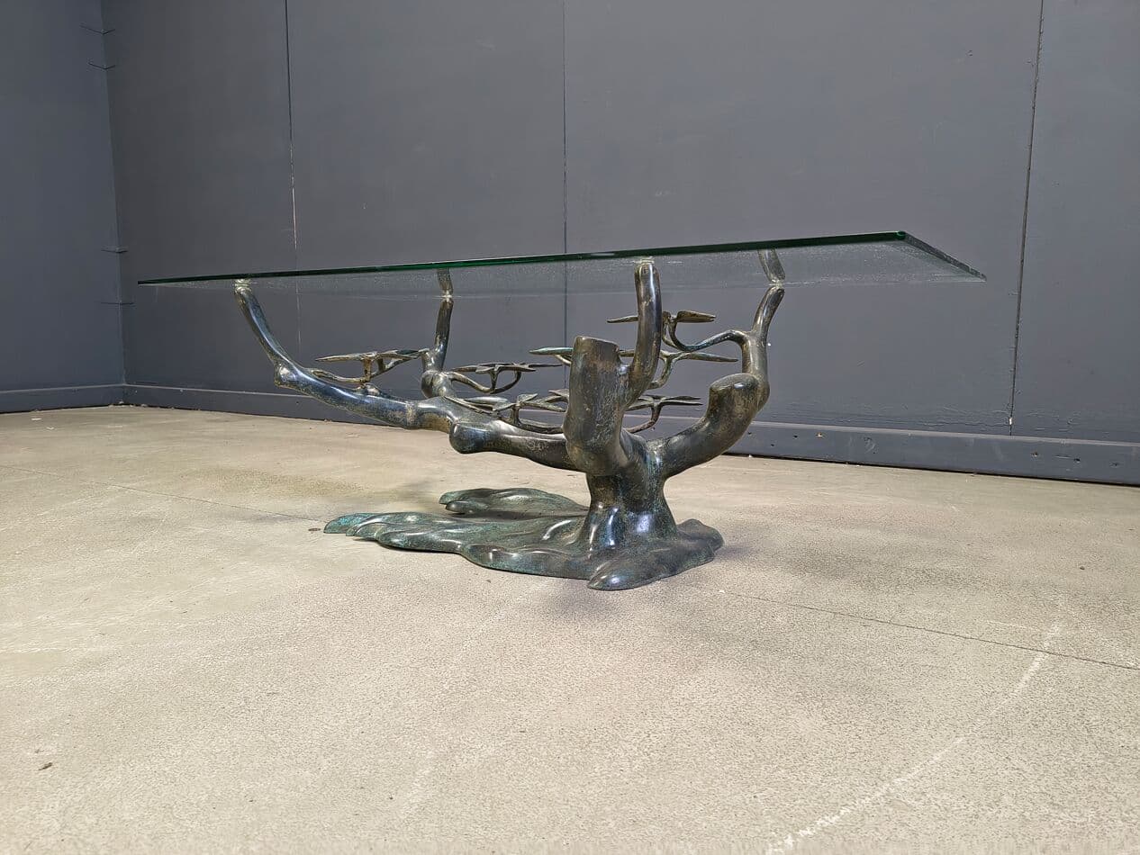 Coffee table Bonsai, brown metal, by W. Daro, Belgium, 1970s. - 275739