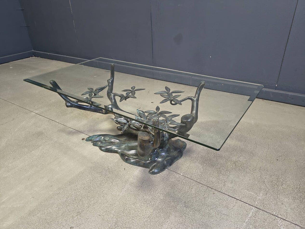 Coffee table Bonsai, brown metal, by W. Daro, Belgium, 1970s. - 275728