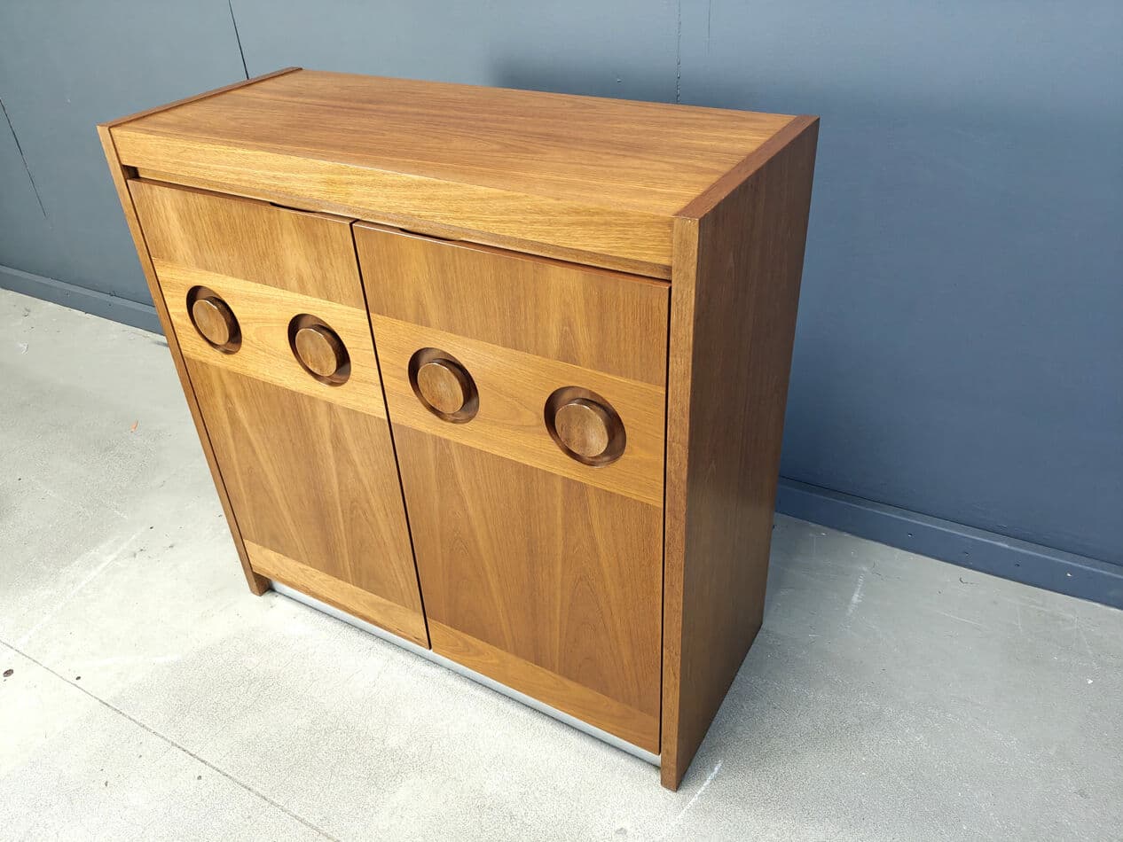 Szafka barowa brutalistyczna, brązowy, drewno, Belgia, lata 70. - 275628